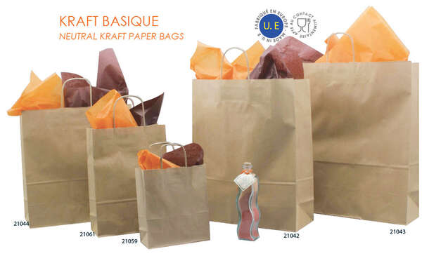 Imagen del producto Bolsas papel  kraft  con asas trenzadas