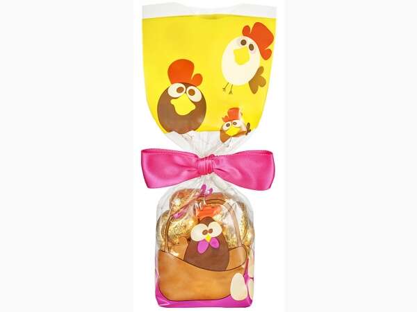 Imagen del producto 100 bolsitas con fondo cartón de Pascua con gallinas