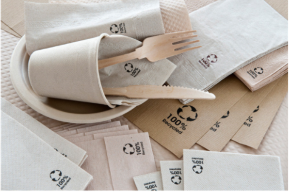 Imagen del producto Servilletas recicladas de doble punto 