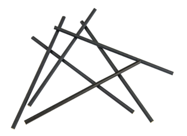 Imagen del producto 250 pajitas negras de papel 