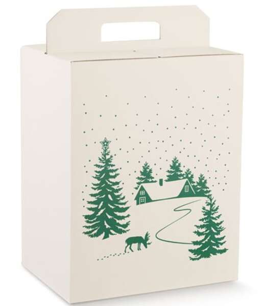 Imagen del producto Caja de regalo con decoración de abeto en verde 