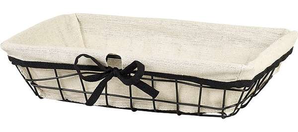 Imagen del producto Bandeja  de metal negra con tela