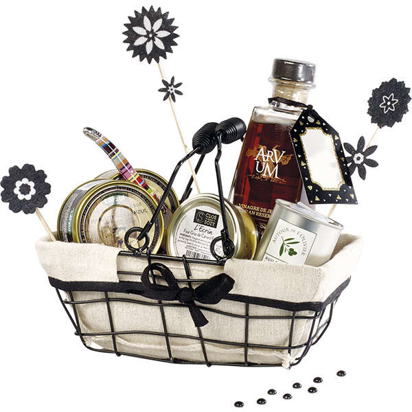 Imagen del producto Cesta de metal negra con tela