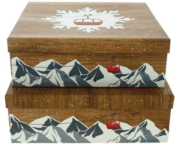 Imagen del producto Juego de 2 cajas cuadradas de cartón Chalet
