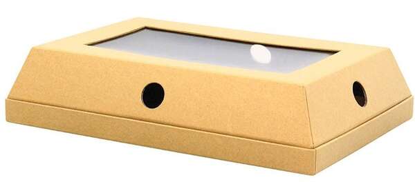 Imagen del producto Caja de cartón kraft con campana para queso 