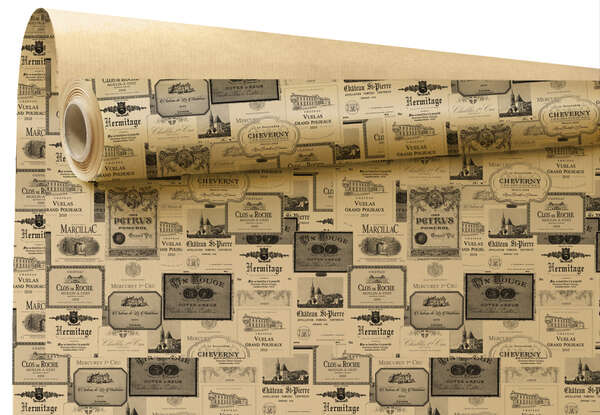 Imagen del producto Rollo de papel de regalo con motivo “Wine Bar”