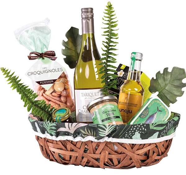 Imagen del producto Cesta de madera con motivo vegetal
