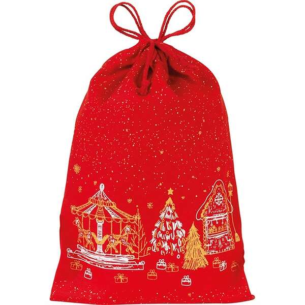Imagen del producto Saquito de algodón rojo Felices fiestas Chalet