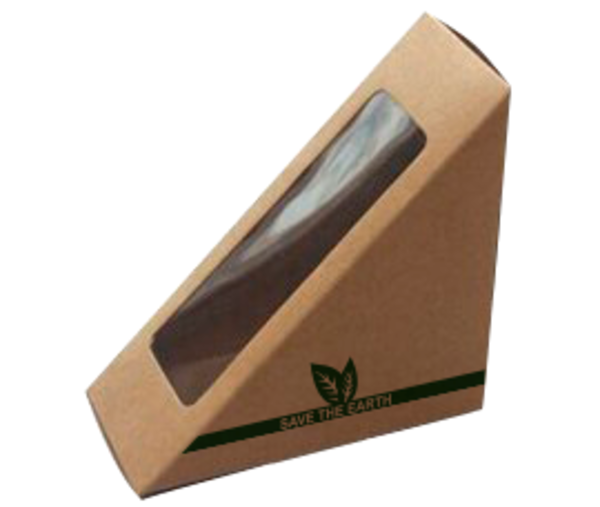 Imagen del producto 50 cajas de kraft para sándwich con ventana 