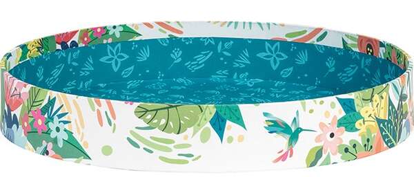 Imagen del producto Cesta redonda Flores y colibríes