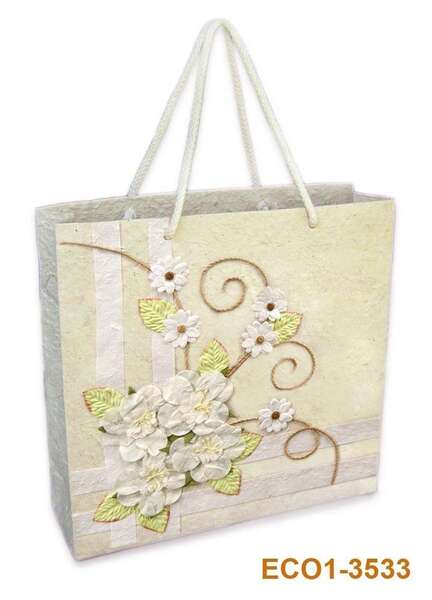 Imagen del producto Bolsa de papel Flores blancas