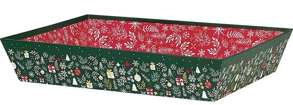 Imagen del producto Bandeja de cartón rectangular con decoración 