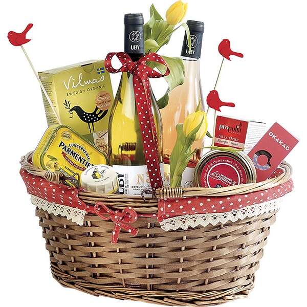 Imagen del producto Cesta de mimbre + tela