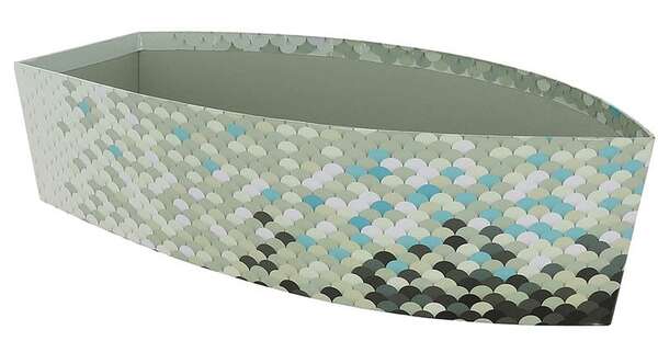 Imagen del producto Bandeja de cartón en forma de barco con escamas