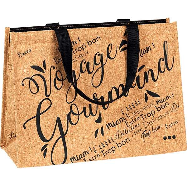 Imagen del producto Bolsa isotérmica de corcho con decoración 