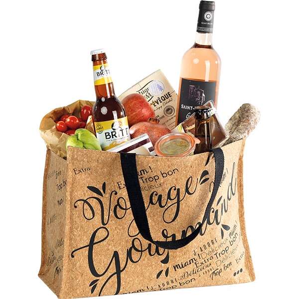 Imagen del producto Bolsa isotérmica de corcho con decoración 