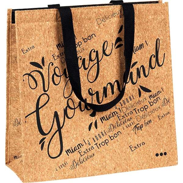 Imagen del producto Bolsa isotérmica de corcho con decoración 