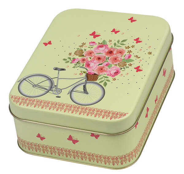 Imagen del producto Caja de té de metal Floral