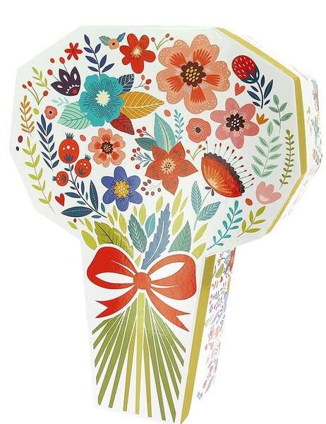 Imagen del producto Caja de cartón con forma de ramo Primavera