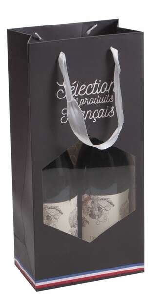 Imagen del producto Bolsa de cartón “Selección de productos franceses” 2 botellas