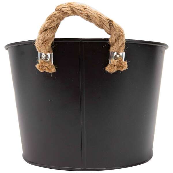 Imagen del producto Cubo Metálico Ovalado Negro 