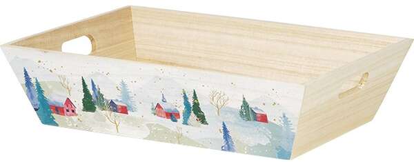 Imagen del producto Bandeja de madera rectangular colección “Campo nevado”