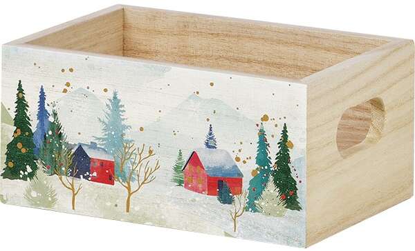 Imagen del producto Bandeja de madera rectangular colección “Campo nevado”