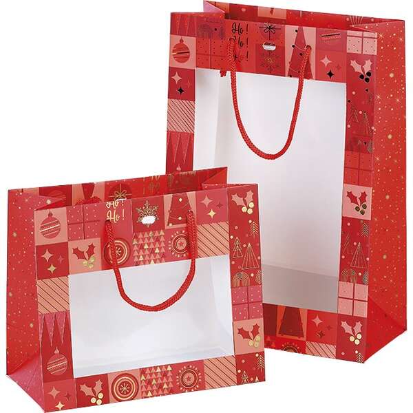 Imagen del producto Bolsa  papel con ventana Colección Festive Mosaic