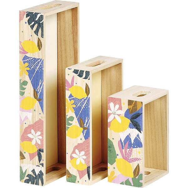 Imagen del producto Cesta de madera rectangular “Colección Citrus Garden”