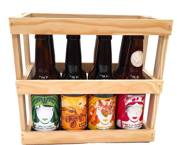 Imagen del producto Caja Madera 8x33cl Cuello Largo