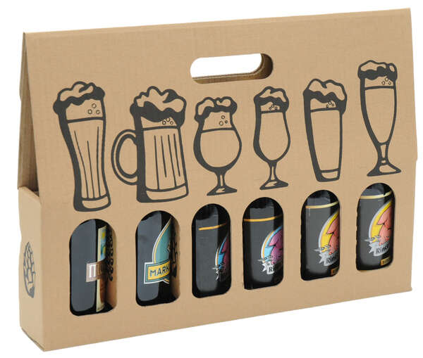 Imagen del producto Estuche de 6 Vasos de Cerveza Longneck 33cl - Impresos