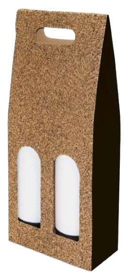 Imagen del producto Estuche de Cartón Botellas de Corcho con ventana para 2 y 3 botellas