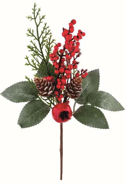 Imagen del producto Pick decoración Hojas rojas