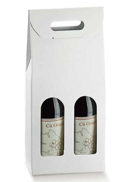 Imagen del producto Estuche de cartón de 2 botellas y 3 botellas “Blanco Económico”