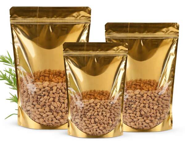 Imagen del producto Doypack aluminio dorado con ventana