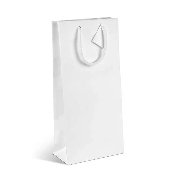 Imagen del producto Bolsa de papel para 2 botellas Blanca sin ventana