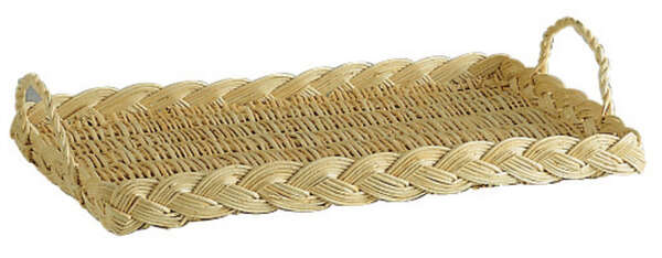 Imagen del producto  Bandeja de mimbre blanca