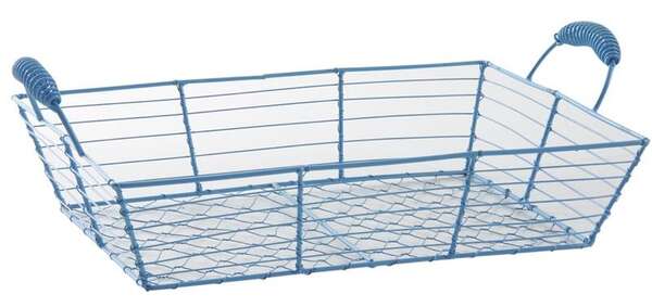 Imagen del producto Cesta rectangular de metal lacado en azul