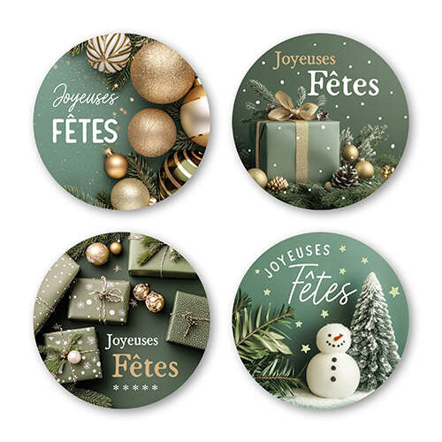 Imagen del producto Etiqueta verde de felices fiestas