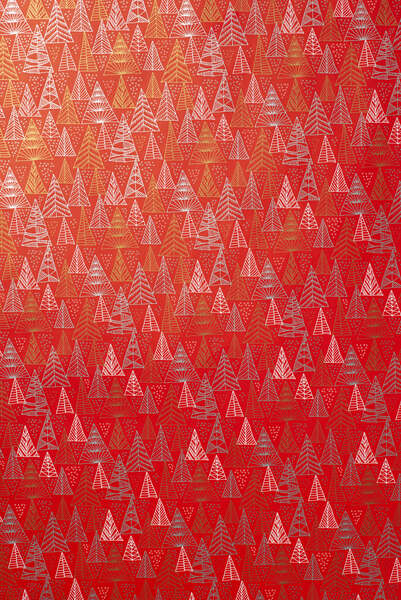 Imagen del producto Rollos de papel de regalo con silueta de árbol rojo