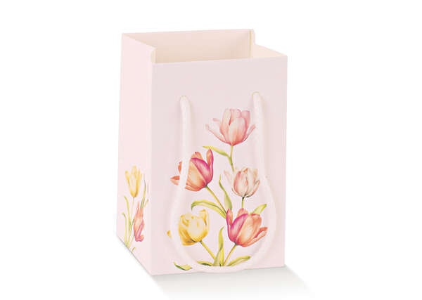 Imagen del producto Bolsa de papel kraft con estampado de tulipanes