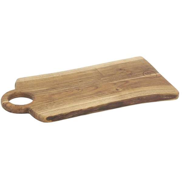 Imagen del producto Tabla de cortar de madera de acacia aceitada con ranura para la mano.