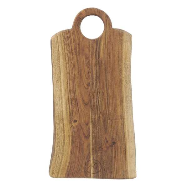Imagen del producto Tabla de cortar de madera de acacia aceitada con ranura para la mano.