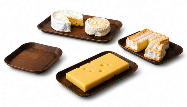 Imagen del producto Bandejas de queso con efecto madera oscura