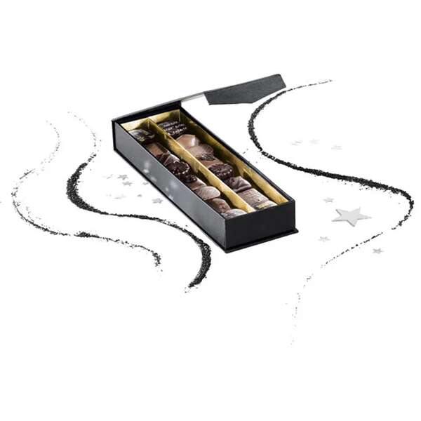 Imagen del producto Caja de cartón rectangular con 2 filas de bombones