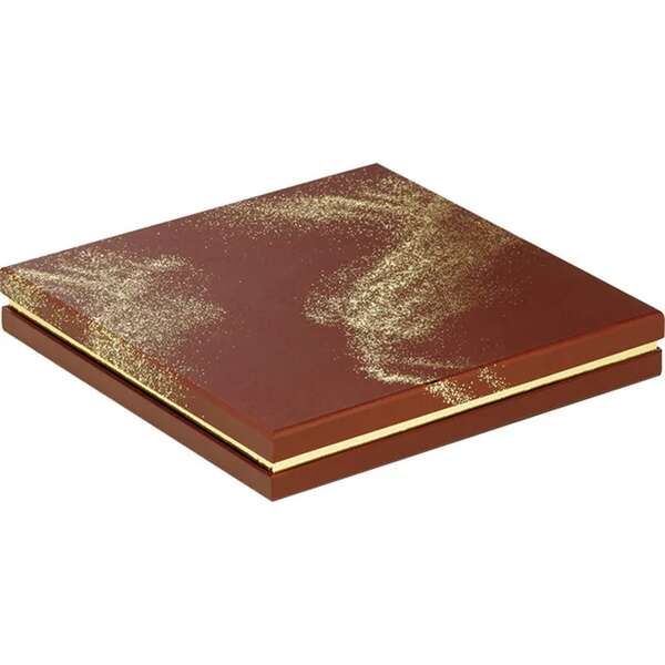 Imagen del producto Caja cuadrada de cartón para bombones, de 3, 4 o 6 filas, color marrón POUDRE D'OR.