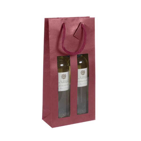 Imagen del producto Bolso con asas y cordones para botellas, ventana 