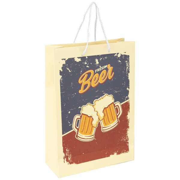 Imagen del producto Bolsa de cartón para 3 botellas con ventana – Cerveza fresca