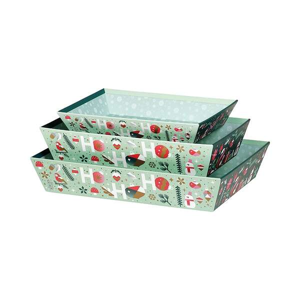 Imagen del producto Cesta rectangular de cartón JARDÍN DE INVIERNO