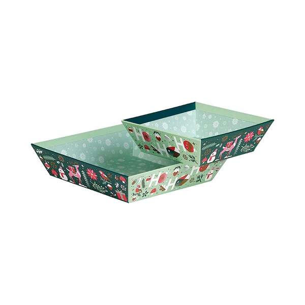 Imagen del producto Cesta cuadrada de cartón JARDÍN DE INVIERNO